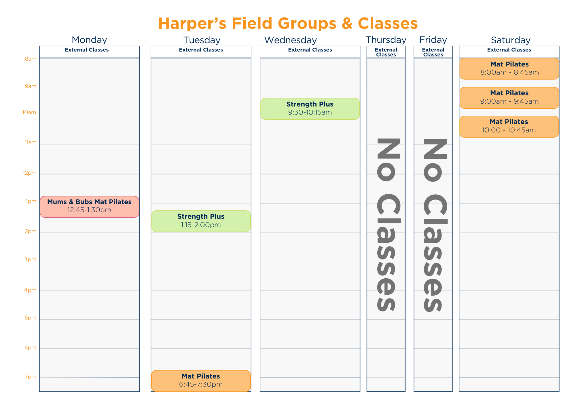 My Local Physio Plus Harpers Field Groups Classes Timetable v3