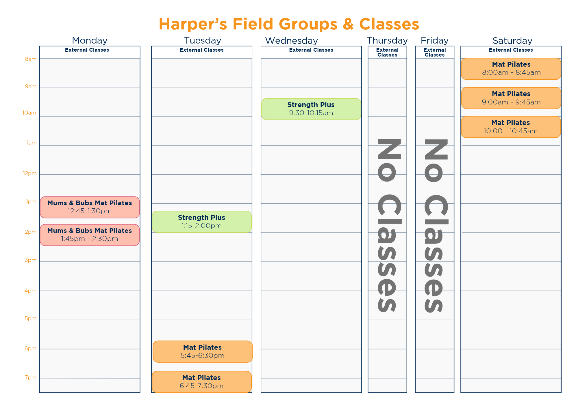 My Local Physio Plus Harpers Field Groups Classes Timetable v2
